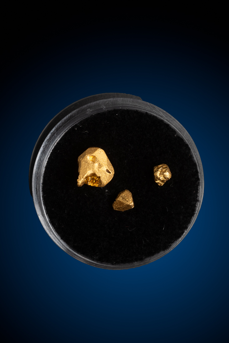(image for) Three Extremely Rare Gold Plated Platinum Crystal Nuggets - Russia